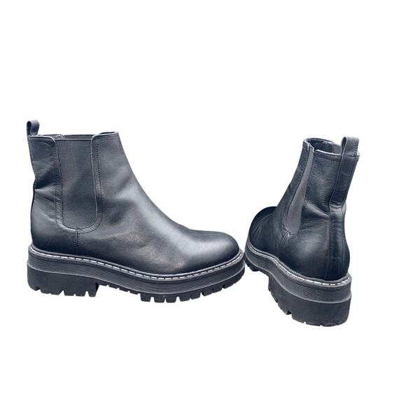 Marc Fisher LTD Shoes - Marc Fisher LTD Black Leather Chelsea Ankle Boots Lug Sole Women’s 8M